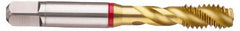 Guhring - 1-1/2 - 6 UNC 6 Flute 2B Modified Bottoming Spiral Flute Tap - Powdered Metal, TiN Finish, 7.874" OAL, Right Hand Flute, Right Hand Thread, Series 3993 - Caliber Tooling