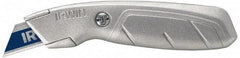 Irwin - Fixed Utility Knife - 2-1/4" Blade, Silver Aluminum Handle, 1 Blade Included - Caliber Tooling