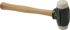 Garland - 2 Lb Head 1-1/2" Face Nylon Split Head Hammer - 12-1/2" OAL, Wood Handle - Caliber Tooling