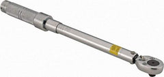 Proto - 3/8" Drive Mil Spec Micrometer Torque Wrench - 16 Ft/Lb to 80 Ft/Lb Torque, 15-1/2" OAL, Ratchet Head - Caliber Tooling