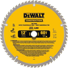 DeWALT - 12" Diam, 1" Arbor Hole Diam, 60 Tooth Wet & Dry Cut Saw Blade - Carbide-Tipped, Fine Finishing Action, Standard Round Arbor - Caliber Tooling