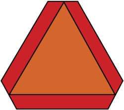 NMC - "Slow Moving Vehicle Emblem", 16" Wide x 14" High, Vinyl Construction Roadway Signs - 0.0045" Thick, Orange, High Intensity Reflectivity, Triangle, Adhesive Backed Mount - Caliber Tooling