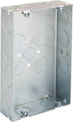 Cooper Crouse-Hinds - 2 Gang, (17) 1/2 & 3/4" Knockouts, Steel Rectangle Wall Box - 4-1/2" Overall Height x 6-13/16" Overall Width x 1-5/8" Overall Depth - Caliber Tooling