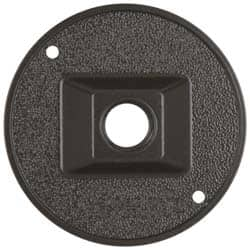 Cooper Crouse-Hinds - 1 Outlet, 1/2" Hole Diam, Powder Coat Finish, Round Noncorrosive Weatherproof Box Cover - 4-1/2" Wide x 9/16" High, Wet Locations, Aluminum, UL Listed - Caliber Tooling