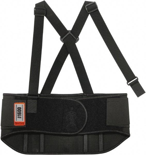 Ergodyne - Size XL, Elastic Belt with Adjustable Shoulder Straps - 38 to 42" Waist, 9" Wide, Detachable Strap, Black - Caliber Tooling