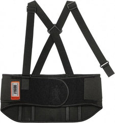 Ergodyne - Size S, Elastic Belt with Adjustable Shoulder Straps - 25 to 30" Waist, 9" Wide, Detachable Strap, Black - Caliber Tooling