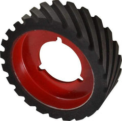 Made in USA - 6" Diam x 2" Wide Contact Wheel - Quick Change, Medium - Caliber Tooling