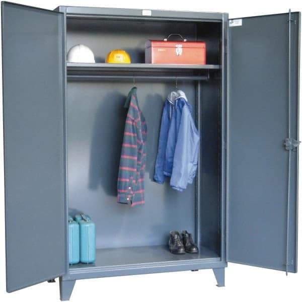 Strong Hold - 1 Shelf Combination Storage Cabinet - Steel, 48" Wide x 24" Deep x 72" High, Dark Gray - Caliber Tooling