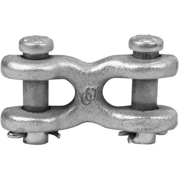 Campbell - Zinc Plated Forged Steel Double Clevis Link - 1/4" Diameter, 3,900 Lb Load Limit - Caliber Tooling