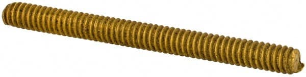 Value Collection - #2-56 1" OAL Fully Threaded Stud - Brass, Plain Finish - Caliber Tooling