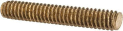 Value Collection - 1/4-20 1-1/2" OAL Fully Threaded Stud - Brass, Plain Finish - Caliber Tooling