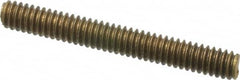 Value Collection - 1/4-20 2" OAL Fully Threaded Stud - Brass, Plain Finish - Caliber Tooling