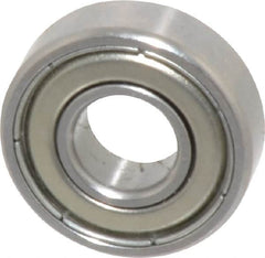 SKF - 1/4" Bore Diam, 5/8" OD, Double Shield Deep Groove Radial Ball Bearing - 0.196" Wide, 1 Row, Round Bore, 139 Lb Static Capacity, 332 Lb Dynamic Capacity - Caliber Tooling