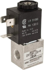 ARO/Ingersoll-Rand - 1/8", CAT Series 3-Way 2-Position Body Ported Stacking Solenoid Valve - 24 VDC, 0.048 CV Rate, 2.43" High x 7/8" Long - Caliber Tooling