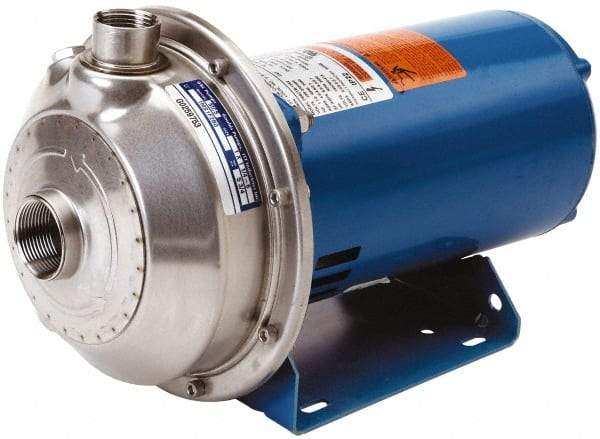 Goulds Pumps - TEFC Motor, 208-230/460 Volt, 9.8/4.9 Amp, 3 Phase, 3 HP, 3500 RPM, 316L Stainless Steel Straight Pump - 1-1/4 Inch Inlet, 1 Inch Outlet, 67 Max Head psi, 316L Stainless Steel Impeller, Carbon Ceramic Buna Seal, 155 Ft. Shut Off - Caliber Tooling