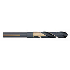 Titan USA - 29/32" 118° 1/2" Shank Black Oxide/Gold Finish High Speed Steel Silver & Deming Reduced Shank Drill Bit - Exact Industrial Supply