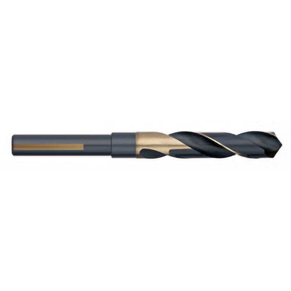 Titan USA - 57/64" 118° 1/2" Shank Black Oxide/Gold Finish High Speed Steel Silver & Deming Reduced Shank Drill Bit - Exact Industrial Supply