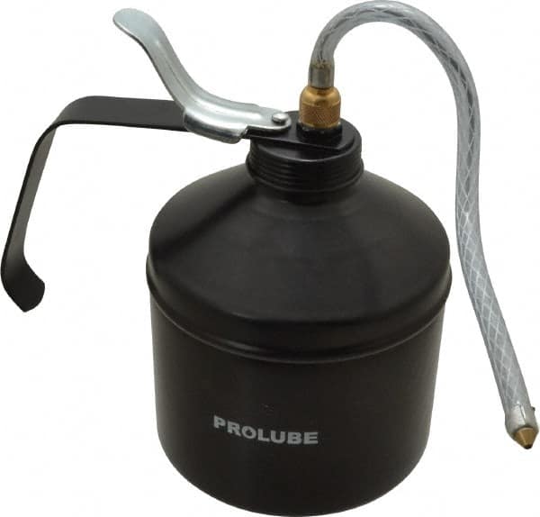 PRO-LUBE - 1,000 mL Capcity, 9" Long Flexible Spout, Lever-Type Oiler - Steel Pump, Steel Body, Powder Coated - Caliber Tooling