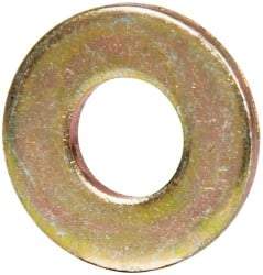 Made in USA - #10 Screw, Grade 1008/1010 Steel Standard Flat Washer - 1/4" ID x 0.562" OD, 0.06" Thick, Cadmium-Plated Finish, Meets Military Specifications - Caliber Tooling