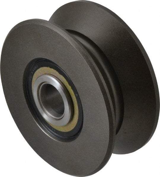 Osborn International - 3-3/4" Roller Diam x 1-9/16" Width, V Grooved Yoke Roller - Steel, 7,630 Lb Dynamic Cap - Caliber Tooling