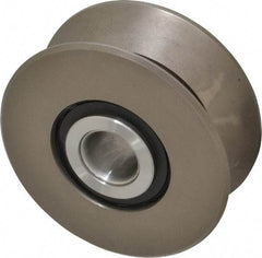 Osborn International - 4-1/2" Roller Diam x 1-13/16" Width, V Grooved Yoke Roller - Steel, 14,300 Lb Dynamic Cap - Caliber Tooling