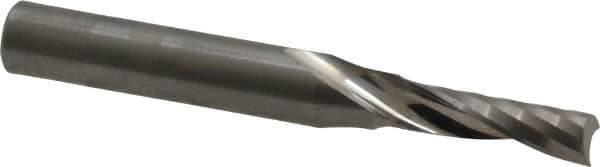 Onsrud - 3/16" Cutting Diam x 5/8" Length of Cut, 1 Flute, Upcut Spiral Router Bit - Uncoated, Right Hand Cut, Solid Carbide, 2" OAL x 1/4" Shank Diam, Single Edge, 21° Helix Angle - Caliber Tooling