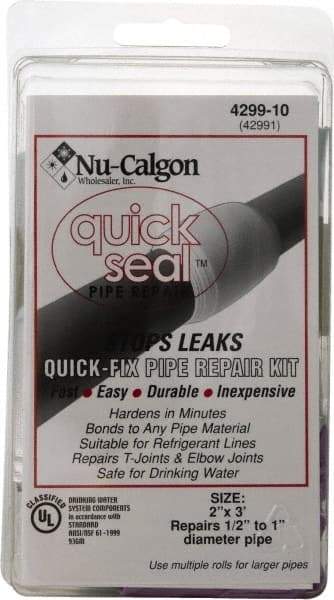 Nu-Calgon - 2" Wide x 3' Long General Purpose Pipe Repair Tape - -450 to 550°F, White - Caliber Tooling