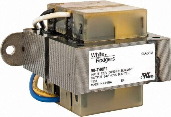 White-Rodgers - 3-1/4" Wide x 2.19" Deep x 2-3/4" High, Foot Mount HVAC Transformer - 40 Amperage Rating, 120 Primary Voltage, 24 Secondary Voltage - Caliber Tooling