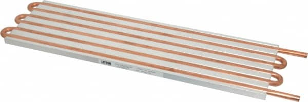 Lytron - 12" Long x 3-3/4" High, Straight Connection Copper Tube Cold Plate - 1/4 OD Tube, 6-Pass Fluid Path, Water Cooling, 0.31" Thick - Caliber Tooling