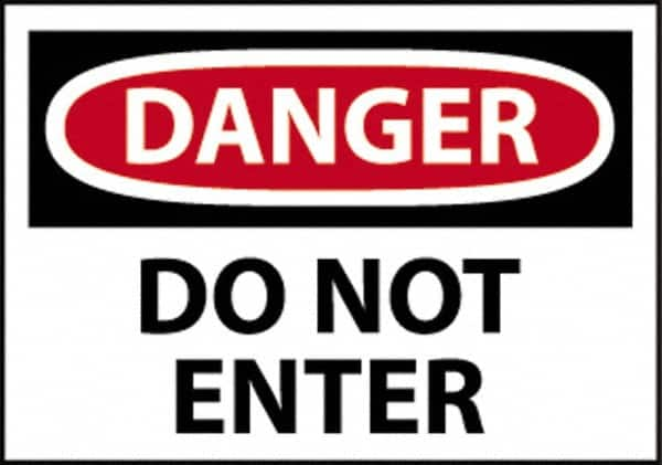 NMC - "Danger - Do Not Enter", 20" Long x 28" Wide, Rigid Plastic Safety Sign - Rectangle, 0.05" Thick, Use for Security & Admittance - Caliber Tooling