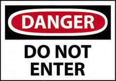 NMC - "Danger - Do Not Enter", 14" Long x 20" Wide, Rigid Plastic Safety Sign - Rectangle, 0.05" Thick, Use for Security & Admittance - Caliber Tooling