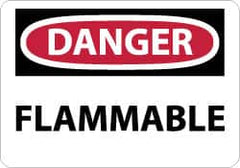 NMC - Danger - Flammable, Fiberglass Fire Sign - 14" Wide x 10" High - Caliber Tooling