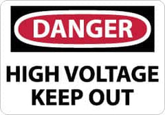 NMC - "Danger - High Voltage - Keep Out", 10" Long x 14" Wide, Fiberglass Safety Sign - Rectangle, 0.095" Thick, Use for Accident Prevention - Caliber Tooling