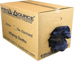 PRO-SOURCE - Reclaimed Rags - Assorted Colors, Denim, Low Lint, 25 Lbs. at 2 to 4 per Pound, Box - Caliber Tooling