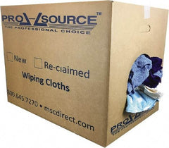 PRO-SOURCE - Reclaimed Rags - Assorted Colors, Terry Cloth, Medium Lint, 50 Lbs. at 3 to 4 per Pound, Box - Caliber Tooling