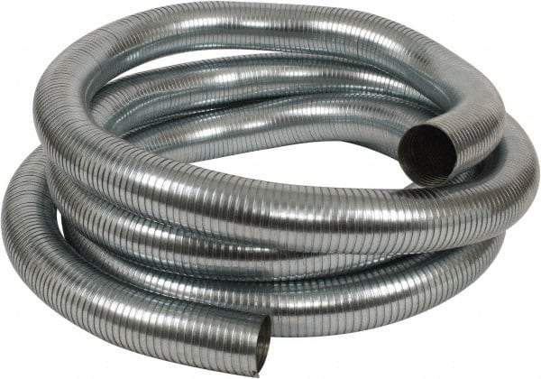 Kuriyama of America - 3" ID x 3-1/8" OD, -60 to 750°F, Galvanized Steel Unlined Flexible Metal Duct Hose - 0.01 to 0.012 Gage Thickness, 20" Bend Radius, 25' Long - Caliber Tooling