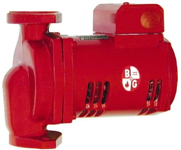 Bell & Gossett - 2/5 hp, 9-9/16" Long, 1 Phase, Bronze Housing, Glass Filled PPS Impeller, Inline Circulator Pump - 115 Volt, 60 Hz, 6-3/8" Flange Width, Bell & Gossett Part No. 1BL068, 150 Max psi, ODP Motor - Caliber Tooling