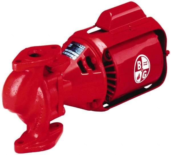 Bell & Gossett - 3/4 hp, 20-1/4" Long, 3 Phase, Cast Iron Housing, Brass Impeller, Inline Circulator Pump - 208/230/460 Volt, 60 Hz, 12" Flange Width, Flanges Included, Bell & Gossett Part No. 105101, 125 Max psi, ODP Motor - Caliber Tooling