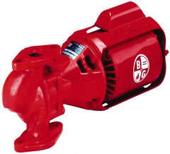 Bell & Gossett - 1/2 hp, 20-1/4" Long, 3 Phase, Cast Iron Housing, Brass Impeller, Inline Circulator Pump - 208/230/460 Volt, 60 Hz, 12" Flange Width, Flanges Included, Bell & Gossett Part No. 105093, 125 Max psi, ODP Motor - Caliber Tooling