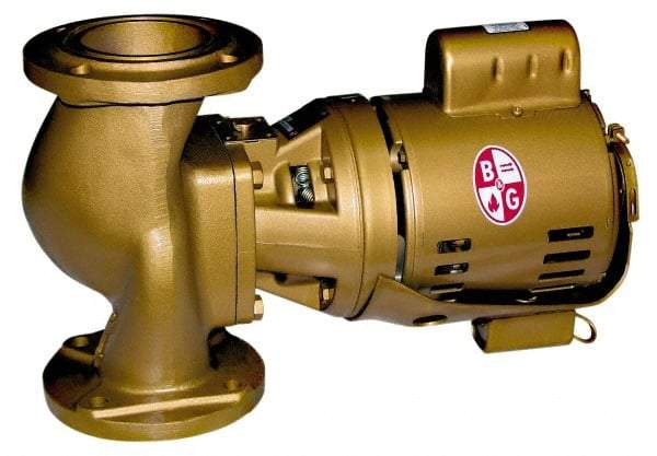 Bell & Gossett - 1/6 hp, 16-5/8" Long, 1 Phase, Bronze Housing, Brass Impeller, Inline Circulator Pump - 115 Volt, 60 Hz, 8-1/2" Flange Width, Bell & Gossett Part No. 102217, 125 Max psi, ODP Motor - Caliber Tooling