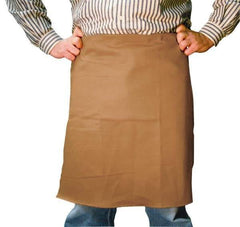 Stanco Safety Products - 24 x 24" Flame Resistant/Retardant & Welding Waist Apron - Cotton, 12 oz Material, Brown, 0 Pockets - Caliber Tooling