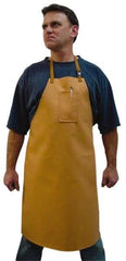 Stanco Safety Products - 24 x 36" Flame Resistant/Retardant & Welding Bib Apron - Cotton, 12 oz Material, Brown, 1 Pocket - Caliber Tooling