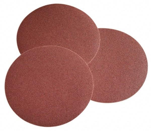 Norton - 8" Diam, 100 Grit Ceramic Adhesive PSA Disc - Medium Grade, Maroon, F Weighted Backing, Flexible - Caliber Tooling