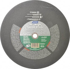 Norton - 16" 24 Grit Silicon Carbide Cutoff Wheel - 1/8" Thick, 1" Arbor, 4,800 Max RPM, Use with Electric & Gas Powered Saws - Caliber Tooling