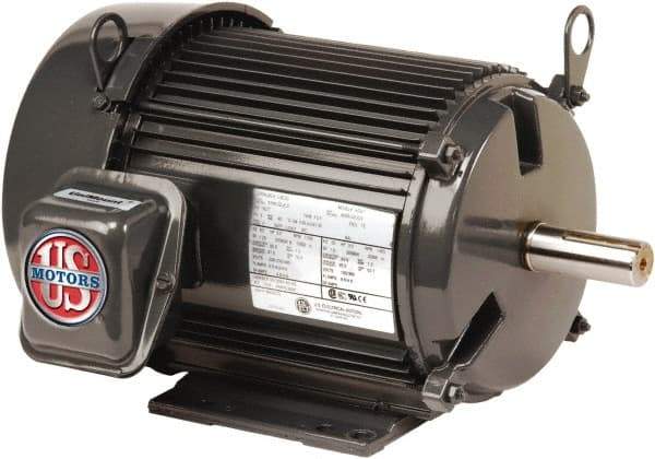 US Motors - 1 hp, TEFC Enclosure, No Thermal Protection, 1740, 1415 RPM, 208-230/460 & 190/380 Volt, 60/50 Hz, Three Phase Premium Efficient Motor - Size 56 Frame, C-Face Mount, 1 Speed, Sealed Ball Bearings, 3.1-3.0/1.5 Full Load Amps, F Class Insulation - Caliber Tooling