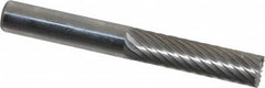 Atrax - 1/4" Cut Diam, 1/4" Shank Diam, Cylinder with End Cut Head Single Cut Burr - Carbide, End Cut End, 1" LOC, 2" OAL - Caliber Tooling