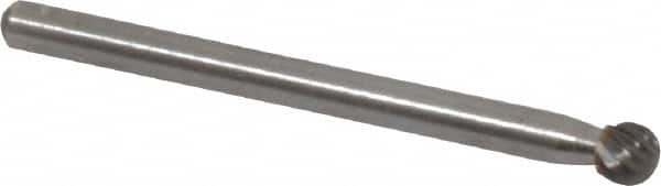 Atrax - 5/32" Cut Diam, 1/8" Shank Diam, Ball Head Single Cut Burr - Carbide, 5/32" LOC, 1-1/2" OAL - Caliber Tooling