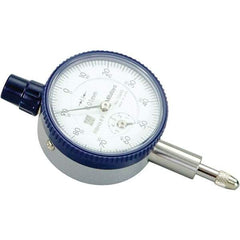 Mitutoyo - 5mm Range, 0-100 Dial Reading, 0.01mm Graduation Dial Drop Indicator - 40mm Dial, 1mm Range per Revolution, 0.01mm Accuracy, Revolution Counter - Caliber Tooling