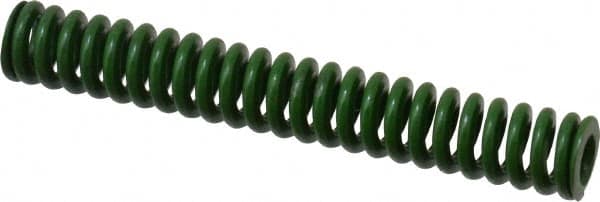 Associated Spring Raymond - 3/8" Hole Diam, 3/16" Rod Diam, 2-1/2" Free Length, Green Die Spring - 43.8 Lb Max Deflection, 0.63" Max Deflection, Extra Heavy Duty, Chromium Alloy Steel - Caliber Tooling