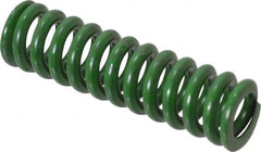 Associated Spring Raymond - 1/2" Hole Diam, 9/32" Rod Diam, 1-3/4" Free Length, Green Die Spring - 74.4 Lb Max Deflection, 0.44" Max Deflection, Extra Heavy Duty, Chromium Alloy Steel - Caliber Tooling